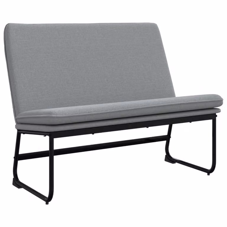 Banco de tela gris de vidaXL para salón con estructura de metal y MDF An/P/Al: 100 x 75 x 76 cm