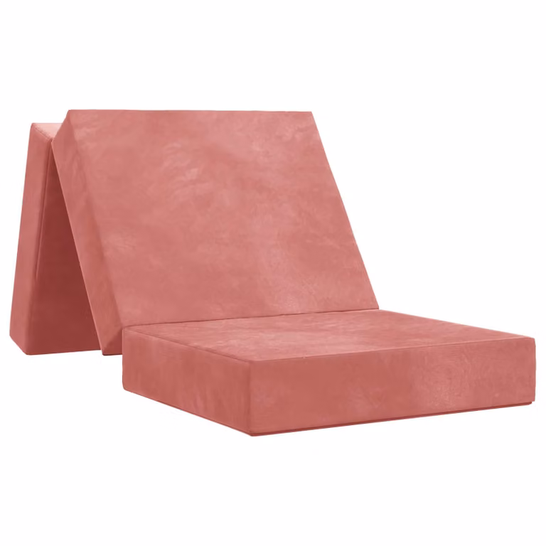 Sofá cama plegable vidaXL de tela rosa con relleno de espuma para adultos, An/P/Al: 75 x 63 x 45 cm