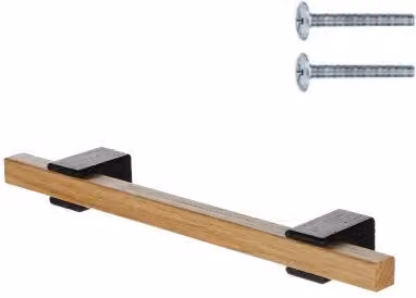 Tirador de madera para muebles RiexTouch XT10 en roble barnizado natural o negro mate, longitud: 128 mm