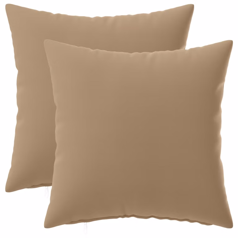 Set de 2 cojines con almohada HEERLEN de vidaXL en color gris topo y beige, fabricados en poliéster de 40 cm