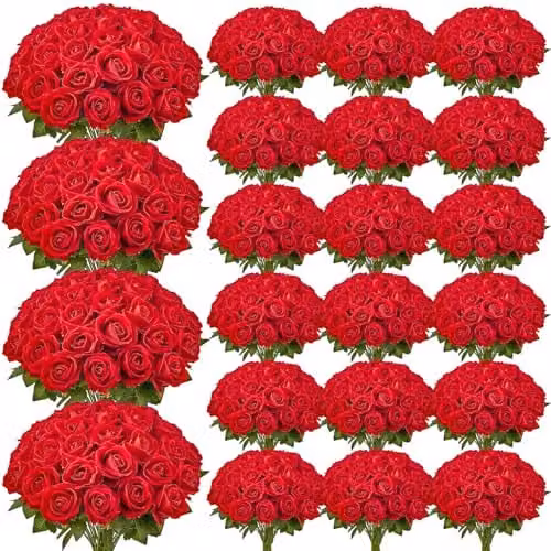 500 Rosas Artificiales de Espuma VEVOR en Color Rojo para Decoración de Bodas y Centros de Mesa
