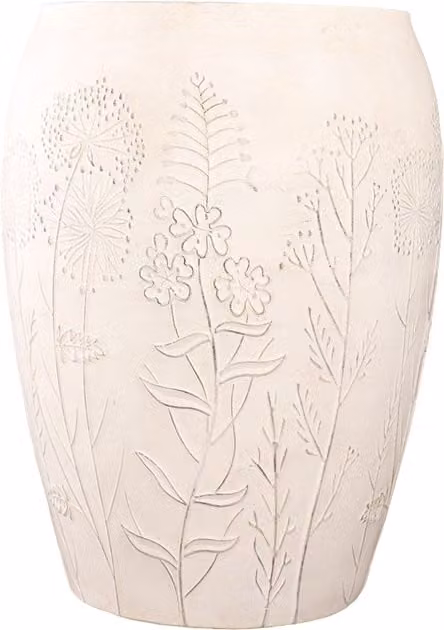 Maceta de cerámica hecha a mano FNINIJEDE de estilo retro y diseño floral en colores beige, blanco o dorado para tus plantas y suculentas