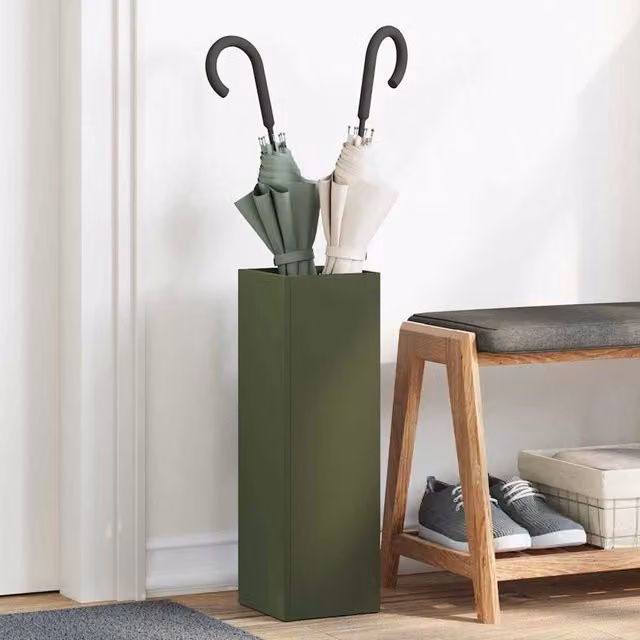 Soporte para paraguas de metal verde vidaXL An/P/Al: 15,5 x 15,5 x 49 cm