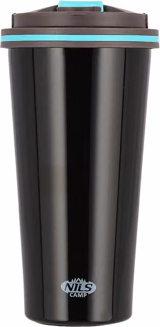Taza térmica NORTHIX de acero inoxidable con doble pared, color negro, 500 ml (18 oz)
