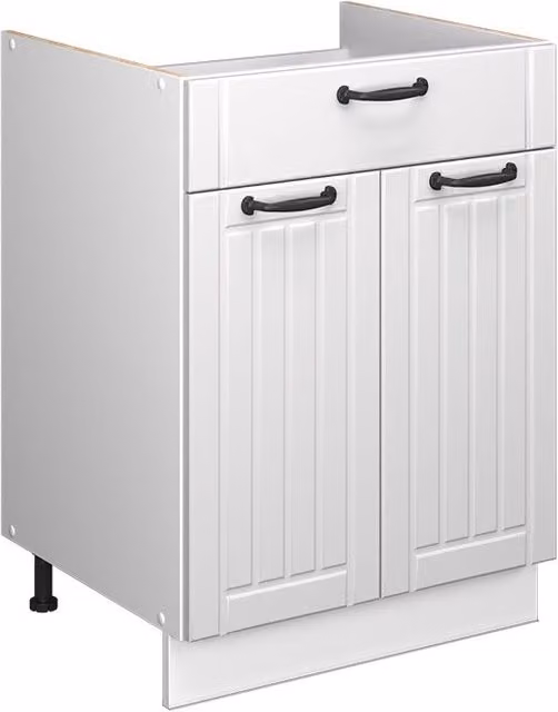 Vicco Mueble bajo para fregadero Fame-Line Blanco casa de campo con cajón y puertas con cierre suave