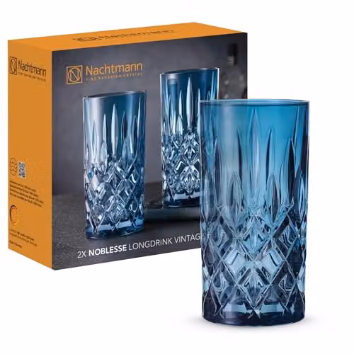 Juego de 2 vasos de cóctel Nachtmann en cristal color azul de 395 ml