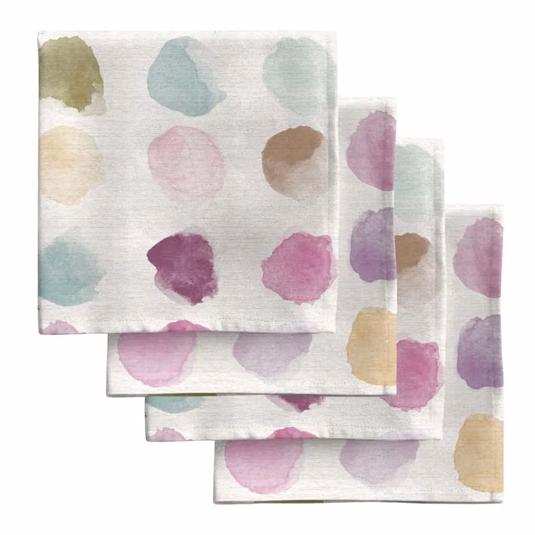 Pack de 4 servilletas MUARÉ de algodón con diseño gráfico multicolor, 43 x 43 cm