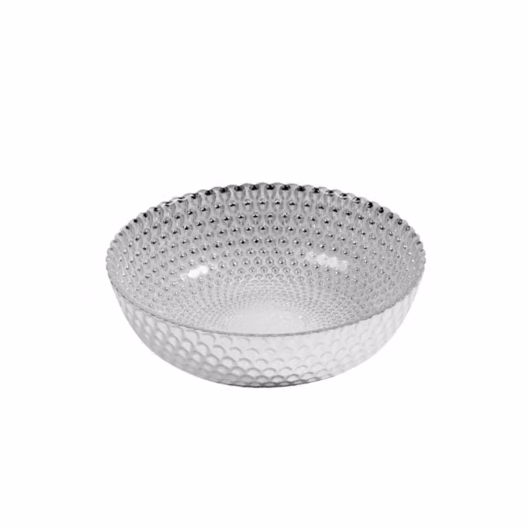 Cuenco de servir Sia Deco de vidrio color plata con diámetro de 18 cm