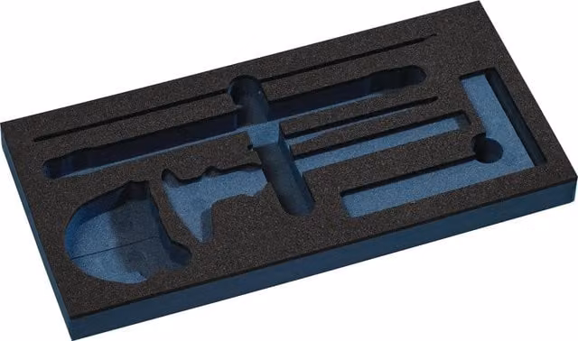 Set de 6 módulos de herramientas con insertos vacíos Tecwerk de 1/3 en colores azul y negro