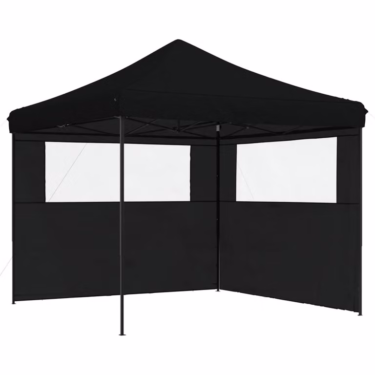 Tienda de fiesta plegable Pop-Up Syfax con 2 paredes laterales y ventana, color negro, An/P/Al: 315 x 292 x 292 cm