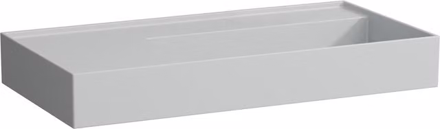 Lavabo de cerámica Laufen Kartell bajo encimera con repisa izquierda, rectangular, blanco y gris, An/P/Al: 90 x 46 x 12 cm