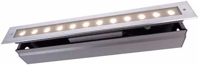 Luminaria LED empotrable de suelo Deko-Light para jardín, color plata, luz blanco cálido, IP67, 16 W