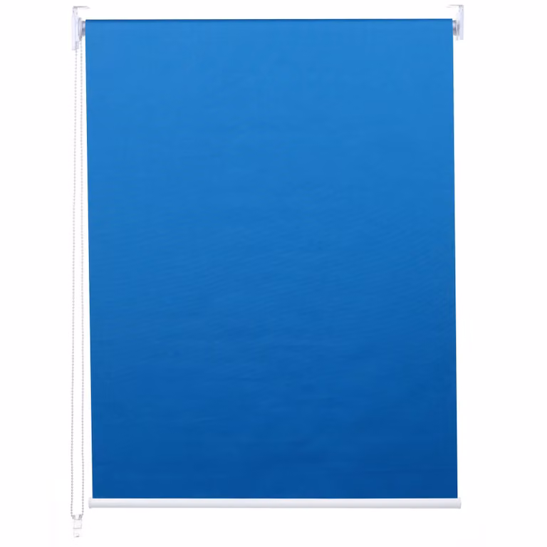 Estor enrollable Mendler HWC-D52 opaco y térmico en poliéster, color azul, An/P/Al: 80 x 230 cm