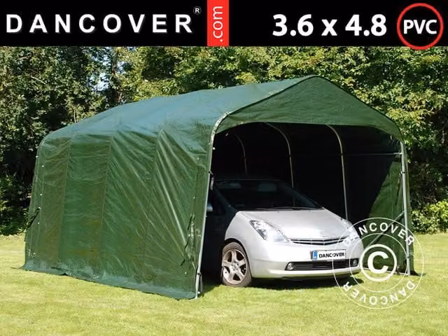 Carpa Garaje Pro Dancover Verde de PVC y Acero Galvanizado An/P/Al: 360 x 480 x 268 cm