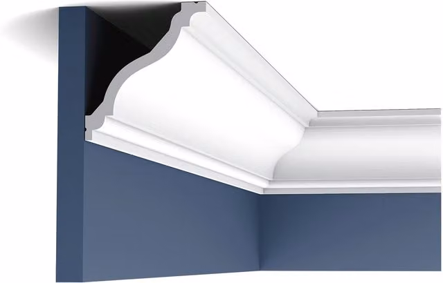 Cornisa moldura de estuco Orac Decor C333 Luxxus blanca para pared y techo