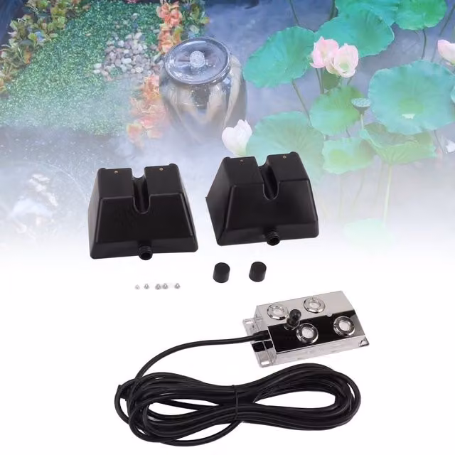 Máquina de nebulización ultrasónica Infinite con 4 difusores, 150 W, IP67, color negro, en aluminio y acero inoxidable para estanques, decoración de fiestas e invernaderos