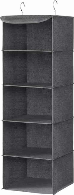 Organizador colgante de armario Songmics plegable con refuerzo de madera y metal, color gris