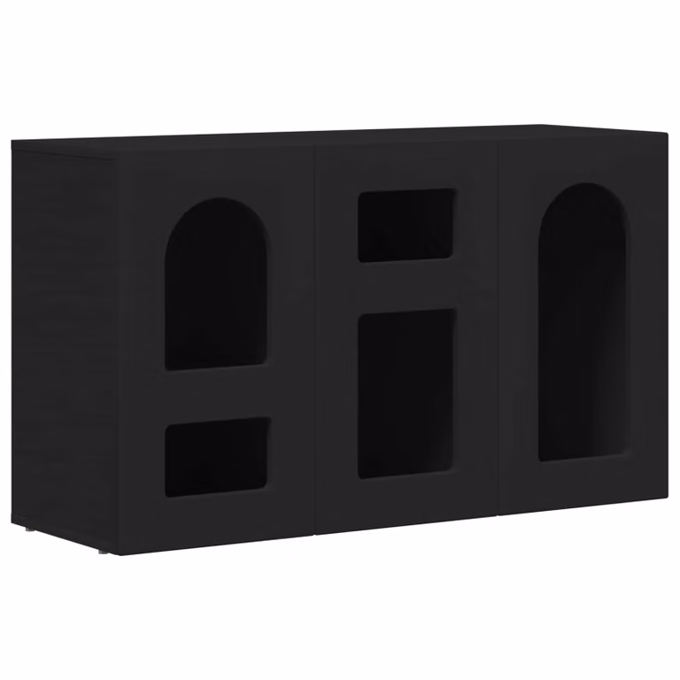 Aparador moderno vidaXL ELST en color negro de madera de ingeniería An/P/Al: 100 x 35 x 59 cm