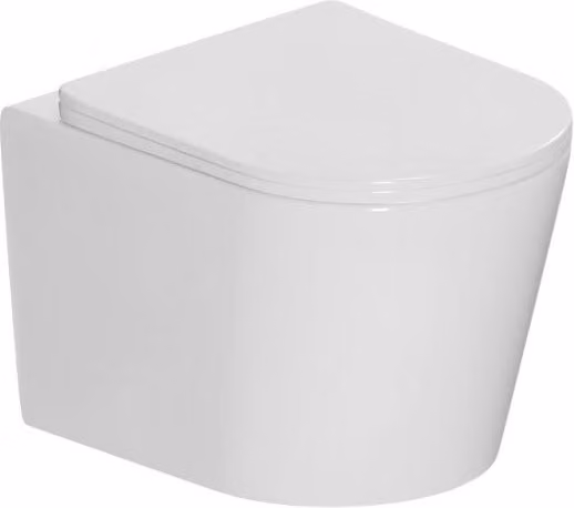 Inodoro suspendido Ceramia con efecto vortex rimless y asiento softclose, blanco brillante, An/P/Al: 53,5 x 35,5 x 27 cm