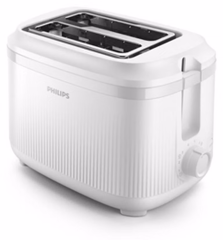 Tostadora Philips Serie 3000 de 900 W con accesorio para panecillos, color blanco (HD2511/00)