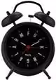 Reloj despertador analógico retro Fisura de metal color negro para mesa