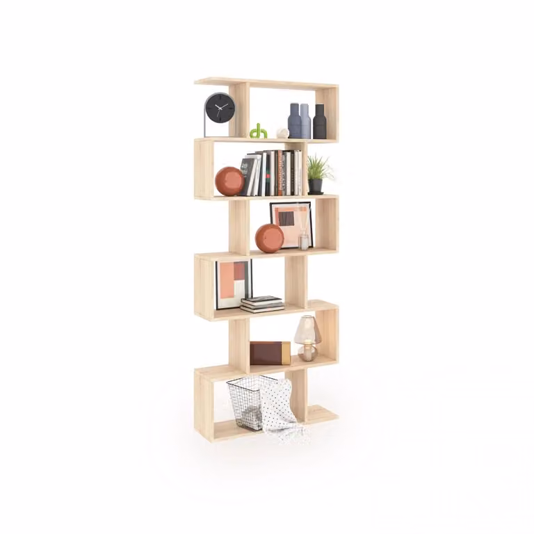 Estantería de diseño escalonado vertical Zoe High de Duehome en roble, An/P/Al: 80 x 24 x 192 cm