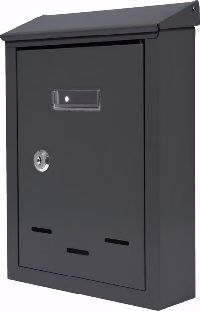 Buzón de acero negro AW 01 An/P/Al: 30 x 20 x 6,5 cm