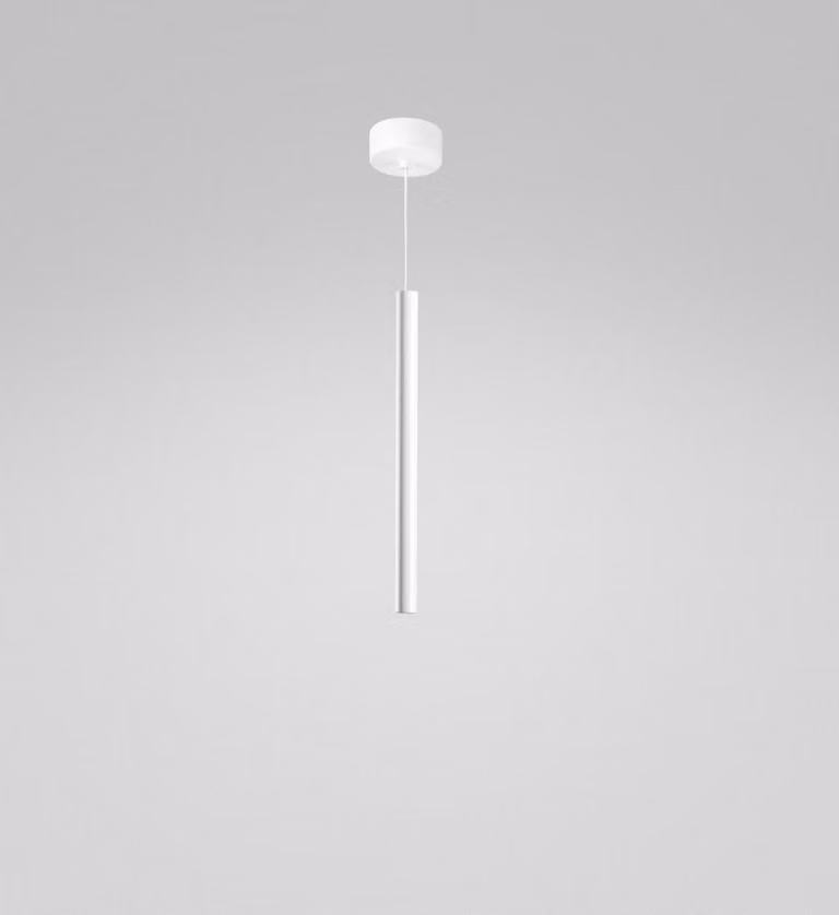 Lámpara colgante Thalassia de Gea Luce en aluminio satinado blanco con tecnología LED de 7W, 3000K y 398 lm