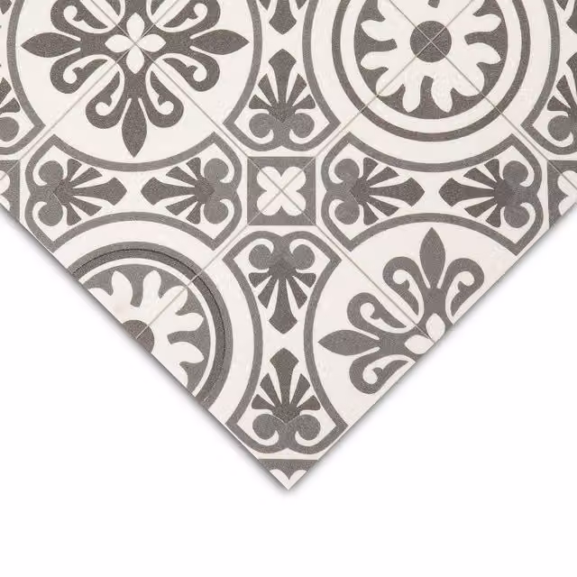 Suelo de vinilo en rollo Karat diseño Mediterranean color gris An/P: 200 x 100 cm