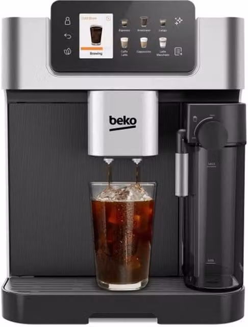 Cafetera con molinillo Beko CEG7348X de 1350 W en color negro y plata con capacidad para 250 g de granos