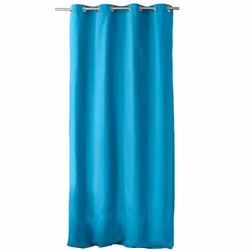 Cortina de algodón ED ENJOY HOME con ojales plateados, color azul turquesa, An/P/Al: 135 x 240 cm