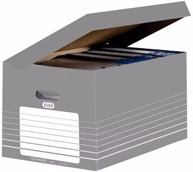 Caja de almacenamiento Elba de Oxford en gris y blanco, An/P/Al: 28 x 34,5 x 45 cm