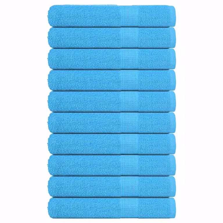 Pack de 10 toallas de algodón FROGN vidaXL color turquesa, 100 x 200 cm, 360 g/m²