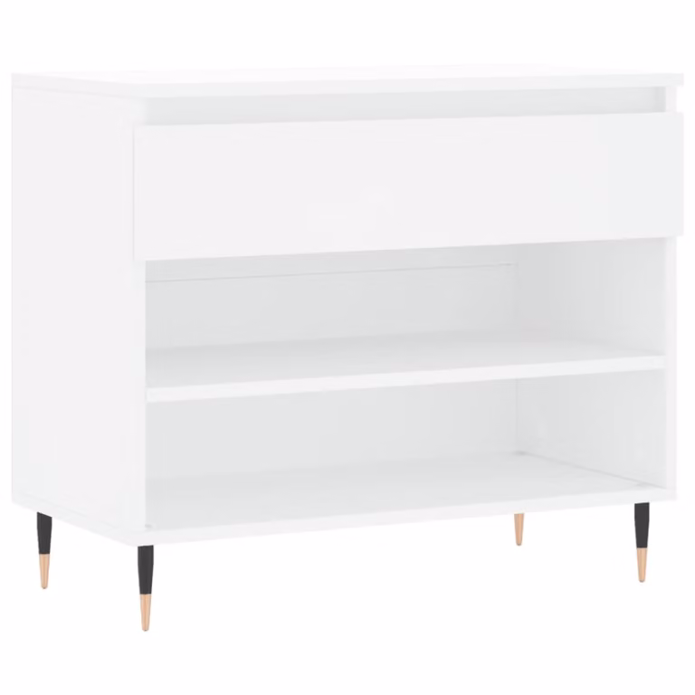 Mueble zapatero moderno vidaXL de madera y metal en color blanco para pasillo An/P/Al: 70 x 36 x 60 cm