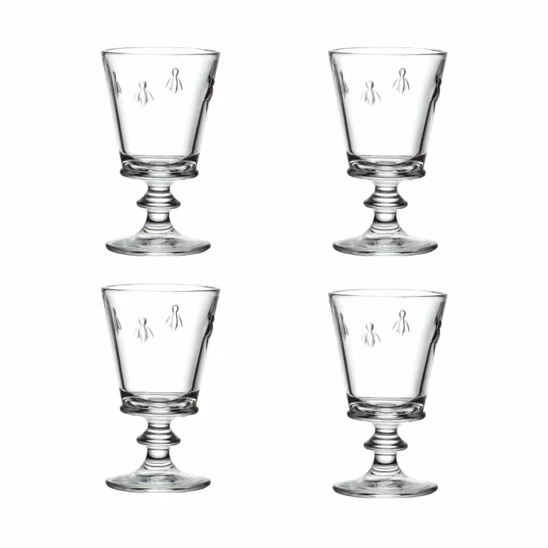 Set de 4 copas de vino La Rochère Abeille de 24 cl en cristal transparente