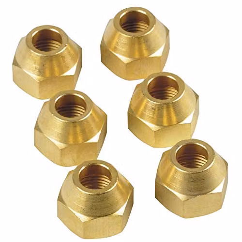 Juego de 6 dados flare Expert by Net para tuerca F3/8 SAE y tubo de 3/8 SAE en color dorado brillante