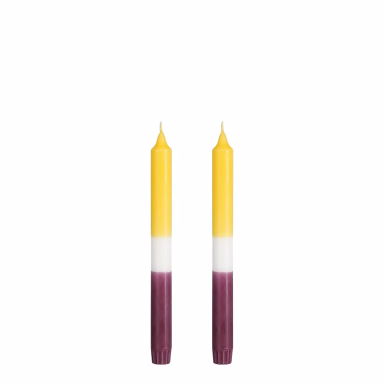 Vela de cena dip-dye amarilla Mica Decorations, Al x An x P: 25 x 2,2 x 2,2 cm