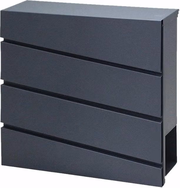 Buzón de pared Awtools 41 de acero galvanizado con cerradura, color antracita, An/P/Al: 37 x 10,5 x 37 cm