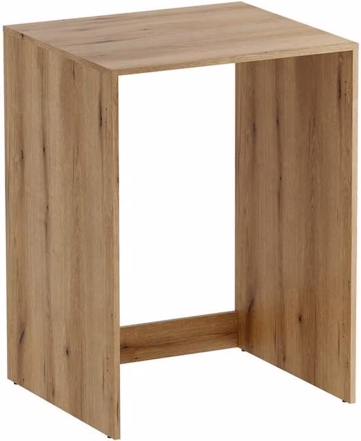 Mueble cubre lavadora Evoke de FURNIDEA en color roble coast y acabado mate con estante abierto para baño