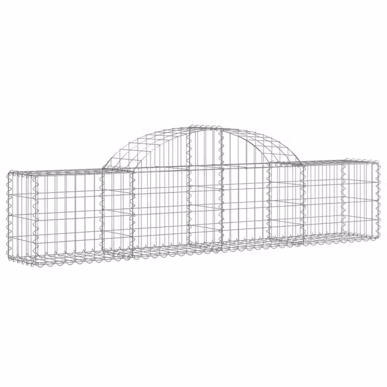Cesta de gaviones Syfax con forma de arco en hierro galvanizado color gris, An/P/Al: 200 x 30 x 40/60 cm