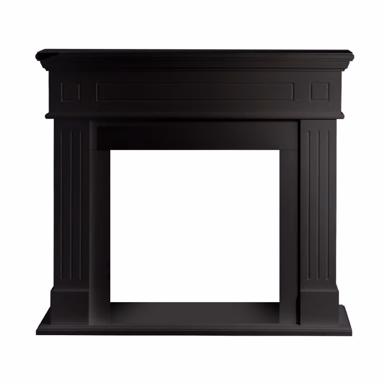 Marco de chimenea Divina Fire de madera en color negro, An/P/Al: 110 x 36 x 100 cm