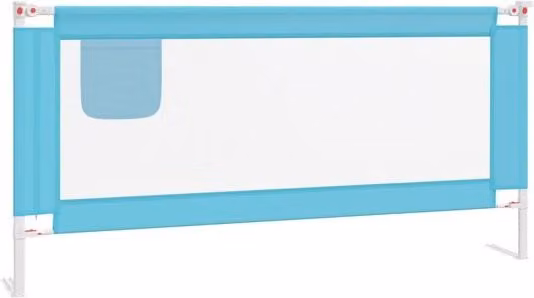 Barandilla de seguridad para cama infantil vidaXL extensible en color azul de tela y metal, An: 190 cm, Al: 25 cm