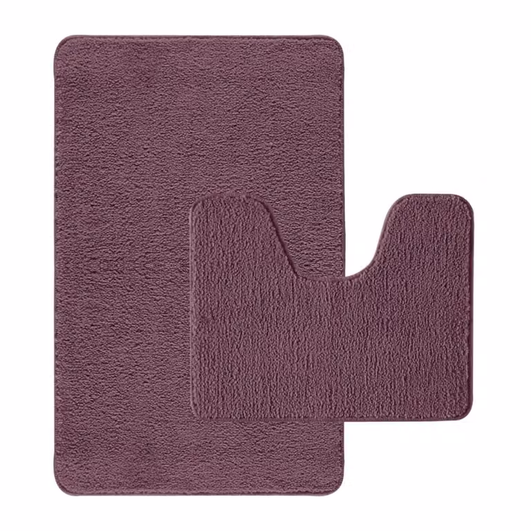 Juego de 2 alfombras de baño Guy Levasseur de poliéster color morado, An/P: 50 x 80 cm y 50 x 40 cm