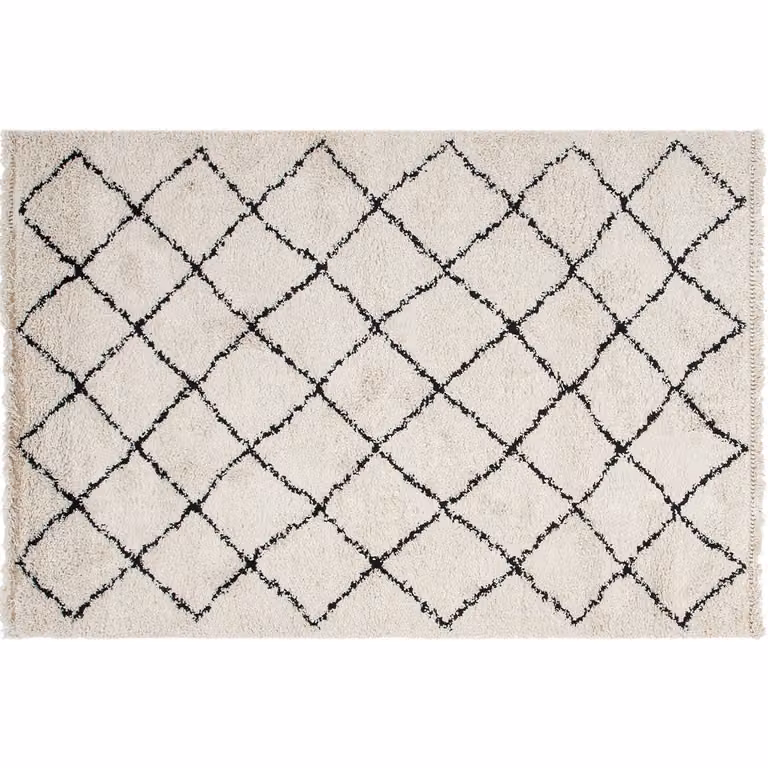 Alfombra bereber de estilo étnico Miliboo en color beige, An/P: 160 x 230 cm