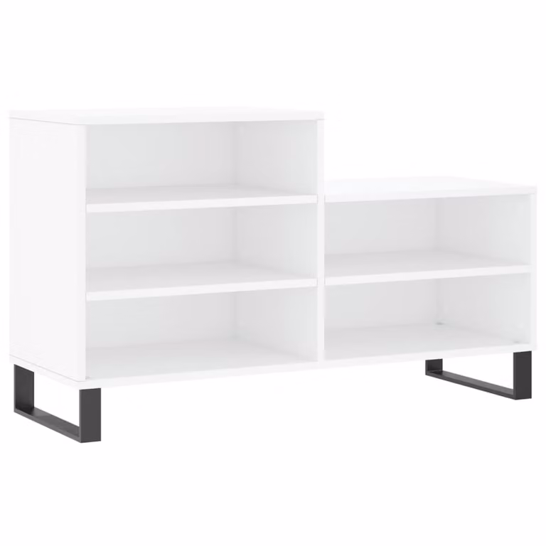 Mueble zapatero moderno vidaXL de madera y metal en color blanco An/P/Al: 102 x 36 x 60 cm