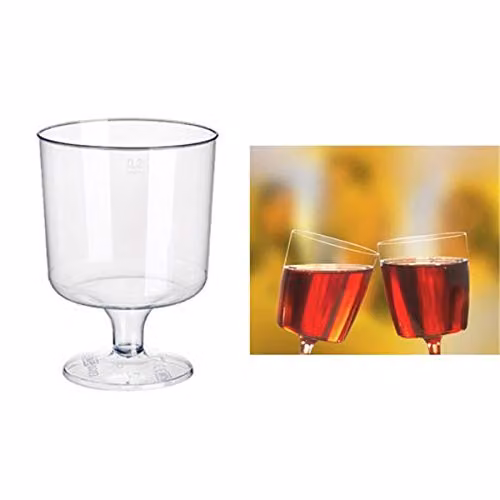 Set de 10 vasos de plástico para vino tinto PAPSTAR, color transparente, 0,2 l