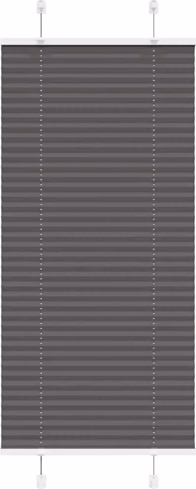 Estor plisado Syfax de poliéster semitransparente en negro o gris, An/Al: 54,4 x 100 cm
