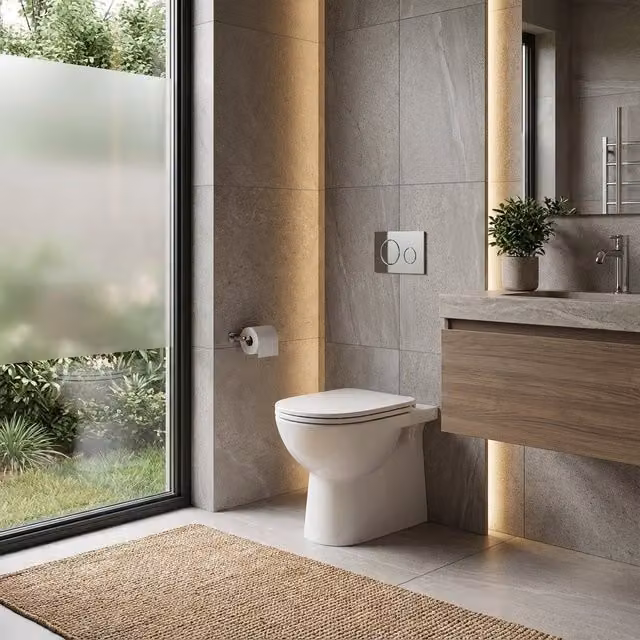 Inodoro cerámico Gemma 2 de Ceramica Dolomite en color blanco con descarga universal de 4,5 l, An/P/Al: 53 x 40 x 36 cm