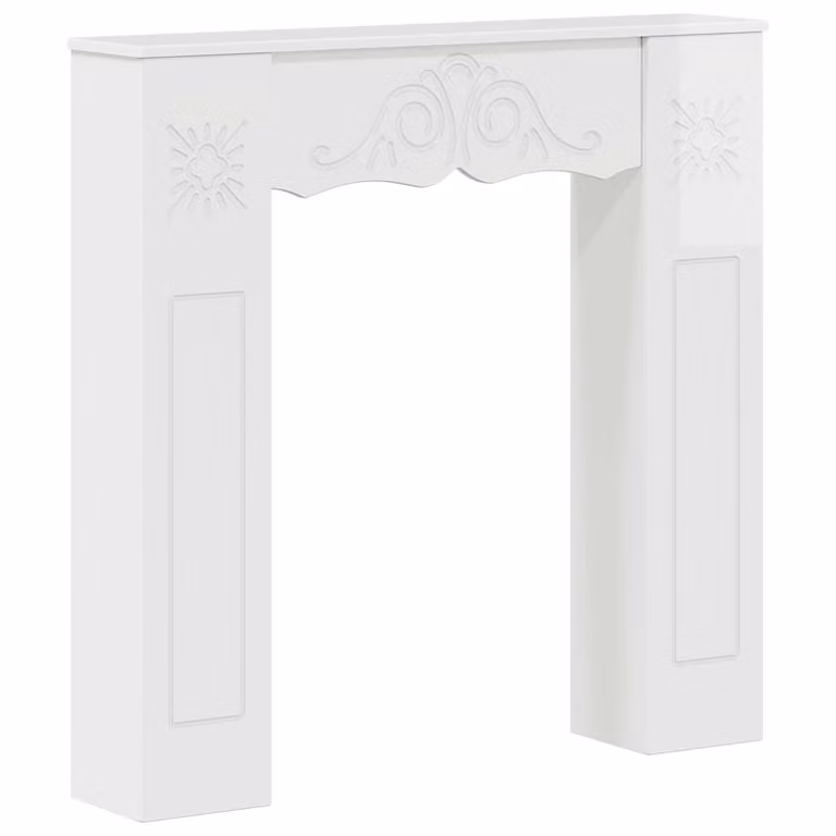 Marco de chimenea moderno vidaXL en blanco brillante, An/P/Al: 102 x 20 x 102 cm