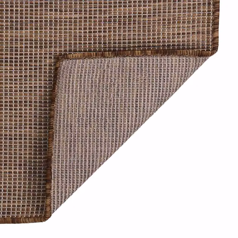 Alfombra de exterior vidaXL de tejido plano marrón An/P: 160 x 230 cm